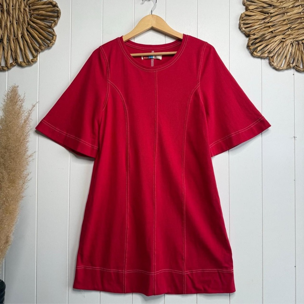 Free People Red Bell Sleeve Mini Dress
